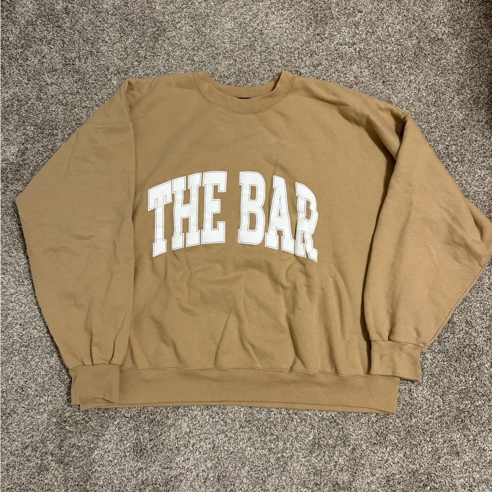 The Bar Tan Crewneck Sweater Relaxed Fit